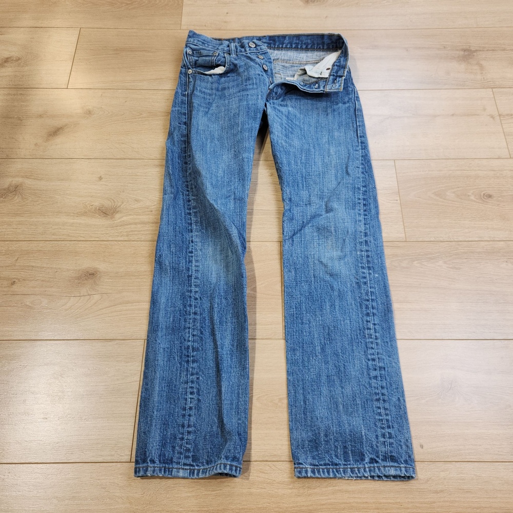 Levis 501 Jeans Mens 29x31 Blue Medium Wash Button Fly Straight Denim Casual